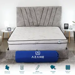 AZAME - Colchón Enrollado Luxury Semidoble Ortopédico Resortes Pocket Antiflama 120x190