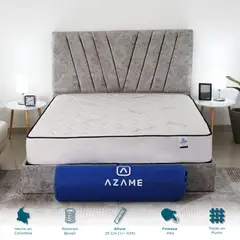 AZAME - Colchón Classic Semidoble Ortopédico Resortes Bonell Tela Anti Flama 120x190 cm