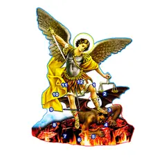 GENERICO - Reloj de Pared San Miguel Arcangel Imagen Digital y Madera MDF