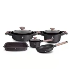 SCHAFFHAUSEN - Batería Ollas 8 Piezas En Granito Black Gold Color