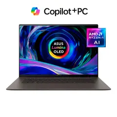 ASUS - PORTÁTIL ZENBOOK TÁCTIL AMD RYZEN AI 7 350 NPU 50TOPS 24 GB RAM 1TB SSD 16" OLED ZUMAIA GRAY