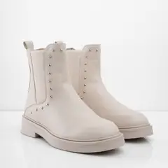 CALZADO ADRENALINA - Botines beige clásicos con taches VANESAHU