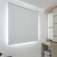 BR - Persianas Cortinas Enrollables Blackout Básico Blanco 1,40 x 1,45