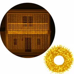 MULTIPLACE COLOMBIA - Luces De Navidad Tipo Cortina 6 Mtr X 3 Mtr 600 Led CALIDA