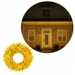 MULTIPLACE COLOMBIA - LUCES DE NAVIDAD LLUVIA USO EXTERIOR 9X3M 900 LED CALIDA