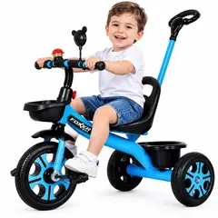 MULTIPLACE COLOMBIA - Triciclo paseador para niños importado en aluminio Azul