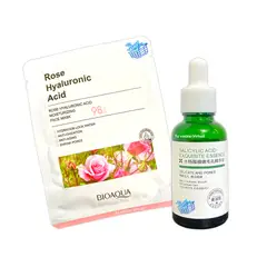 BIOAQUA - Serum Acido Salicilico + Velo Facial Rosas Con Acido Hyaluronico