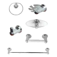 GENERICO - Juego De Accesorios Para Baño 6 Piezas Abs Plateado