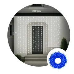 MULTIPLACE COLOMBIA - Luces De Navidad Tipo Cortina 3 Mtr X 3 Mtr 300 Led BLANCO