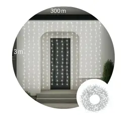 MULTIPLACE COLOMBIA - LUCES DE NAVIDAD LLUVIA USO EXTERIOR 3X3m 300 LED BLANCA