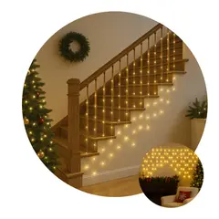 MULTIPLACE COLOMBIA - LUCES DE NAVIDAD LLUVIA USO interior 6X1m 200 LED AMARILLA