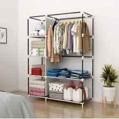 GENERICO - Closet Ropa Organizador Cubierto Estantes Tela Resistente