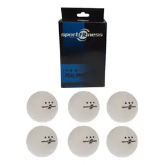 SPORTFITNESS - Pelotas Bolas Ping Pong Caja 6 Bolas Tenis Mesa