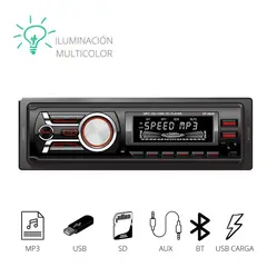 SEISA - Radio Estéreo Para Carro Con Lcd Bluetooth Fm Tf Aux Usb Mp3