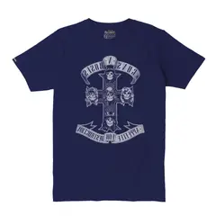 CREACIONES NU CROWN - Camiseta Guns N Roses Estampada Rock Hombre Azul Nu Crown