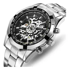 WINNER - RELOJ ELEGANTE PARA HOMBRE EN ACERO INOXIDABLE AUTOMATICO