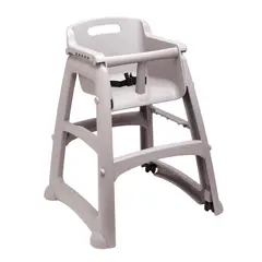 RUBBERMAID - Silla Comedor Bebe Restaurante Con Ruedas Gris