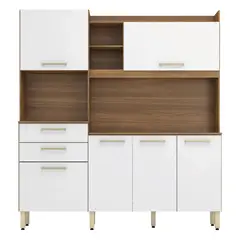 MULTIMUEBLES - COCINA SELECT ALMENDRA BLANCO 6 PUERTAS 2 CAJONES