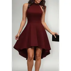 NEGRELI - Vestido casual-formal Cola de Pato con Cuello Halter