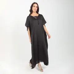 ADRISSA - Vestido Celebración Para Mujer En Tela Satinada Negro