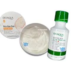 BIOAQUA - Suero de Acido Salicilico + Parches antiojeras Extracto de Arroz