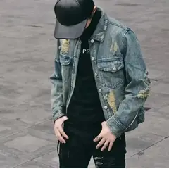 VANN - Chaqueta Denim Para Hombre Negro