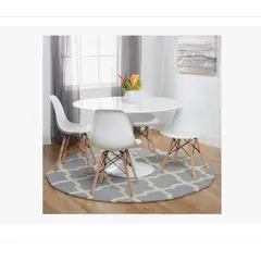 GENERICO - Silla De Comedor Moderna De Plástico Y Patas De Madera