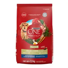 PURINA - One Cachorros Todos Los Tamaños Pollo Carne 2 kg