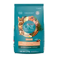 PURINA - One Gatos Esterilizados Pollo Salmon 2 kg