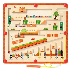 MILOPTS - Laberinto Magnético Tablero Colores Números Juego Montessori