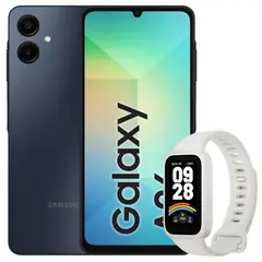 SAMSUNG - Celular Galaxy A06 128GB /4GB Black + Mi Band 9 Active Wht