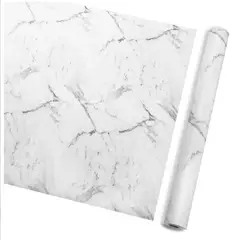 GENERAL - Papel Vinilo Adhesivo De Colgadura 10 M X 45 Cm Marmol Blanco