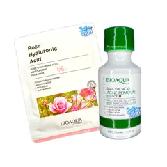 BIOAQUA - Suero de Acido Salicilico + Velo Facial Rosas Con Acido Hyaluronico
