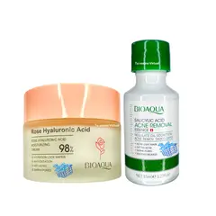 BIOAQUA - Suero de Acido Salicilico + Crema Humectante Rosas y Acido Hialuronico