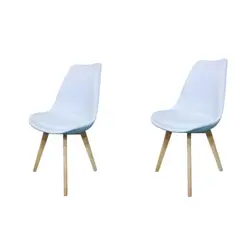 RTA MUEBLES - Set Sillas x 2 unidades SBC 11686 Blanco y Café RTA