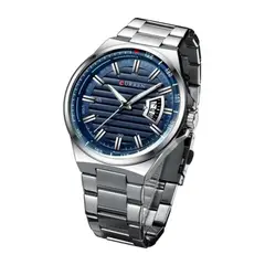 CURREN - Reloj Análogo Original KREd011903 para Hombre Acero Color Plateado