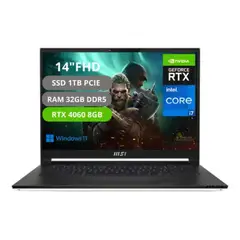 MSI - PORTATIL STEALTH 14 STUDIO INTEL CORE I7 13620H RAM 32GB SSD 1TB RTX 4060 14" FHD