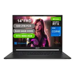 MSI - PORTATIL STEALTH 14 STUDIO INTEL CORE I7 13620H RAM 64GB SSD 2TB RTX 4060 14" FHD