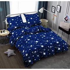 SIRENITAS - Juego de sabanas Cama Queen Azul Estrellas