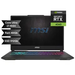 MSI - PORTATIL - INTEL ULTRA 7 155H - RAM 40GB DDR5 - SSD 512GB - 15.6 - VIDEO RTX 4060 8GB