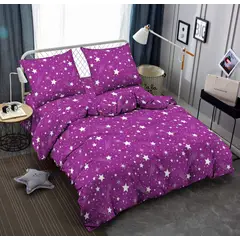 SIRENITAS - Juego de sabanas Cama King Morado Magenta Estrellas