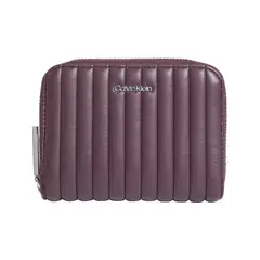 CALVIN KLEIN - Billetera vino acolchada con cremallera en el contorno