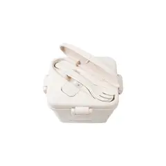 GENERICO - Lonchera Coca Porta Con Cubiertos Fibra De Trigo Ecofriendly Beige