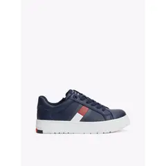 TOMMY HILFIGER - Tenis azul de corte bajo con cordones