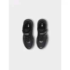 TOMMY HILFIGER - Tenis negro de corte bajo con velcro y cordones
