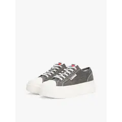 TOMMY HILFIGER - Tenis negro de plataforma de denim