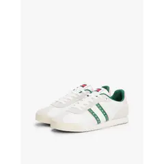 TOMMY HILFIGER - Tenis verde de running con texturas mixtas