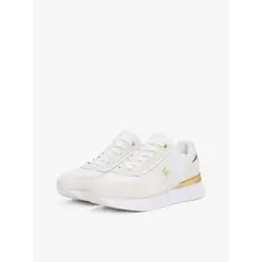 TOMMY HILFIGER - Tenis blanco con paneles metalizados
