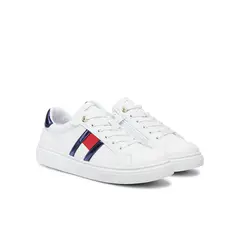 TOMMY HILFIGER - Tenis blanco de corte bajo con cordones