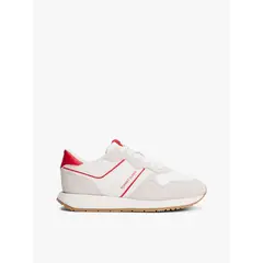 TOMMY HILFIGER - Tenis rojo de running en ante ligero